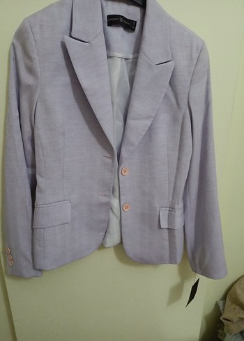 lila Kadın Keten Blazer Ceket