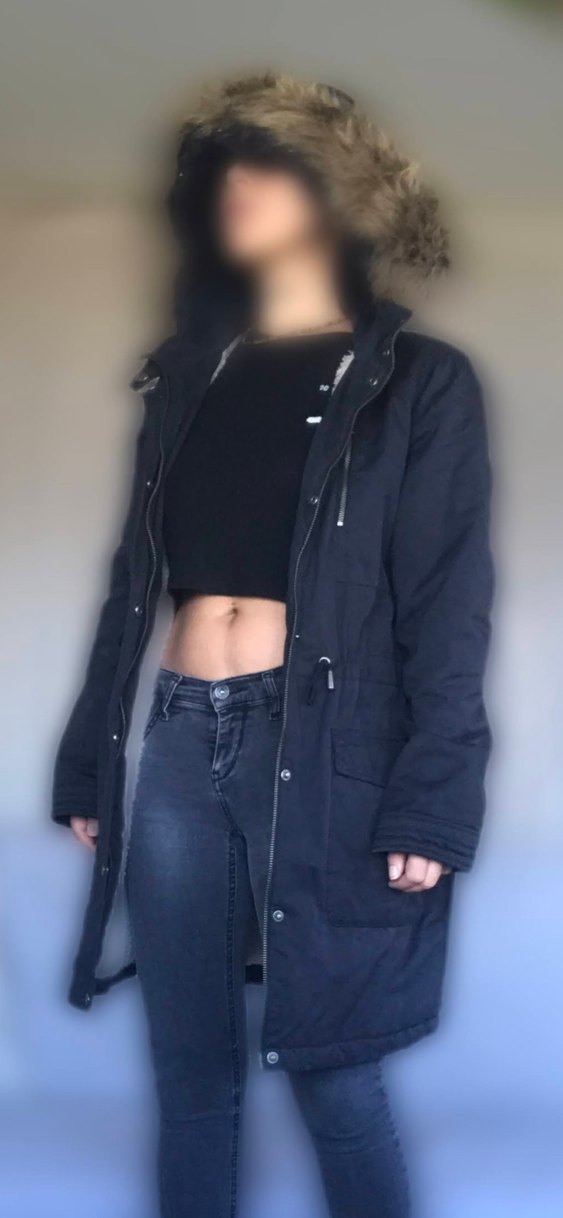 Kadın Gri Midi Kışlık Kürk Detaylı Mont - Görsel 2