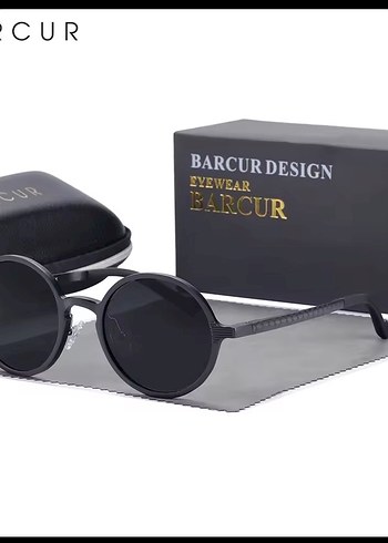 #BARCUR Gri Kemer Detaylı Minimalist erkek  Güneş Gözlüğü - Görsel 2
