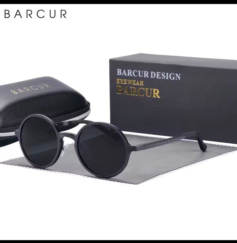 #BARCUR Gri Kemer Detaylı Minimalist erkek  Güneş Gözlüğü - Görsel 2