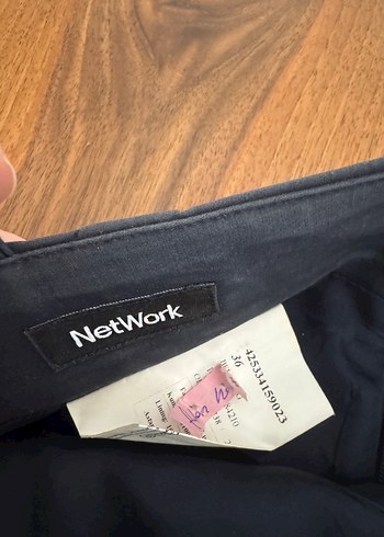 Parlak Lacivert keten kumaş  Kalem Etek - Görsel 4