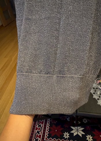 Gri V Yaka Kadın Triko elbise - Görsel 4