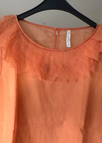 Kolsuz, yargıcı marka somon rengi bluz - Görsel 3