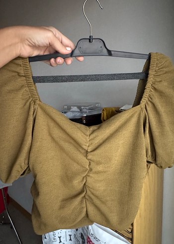 H&M haki crop - Görsel 5