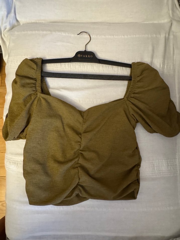 H&M haki crop - Görsel 2