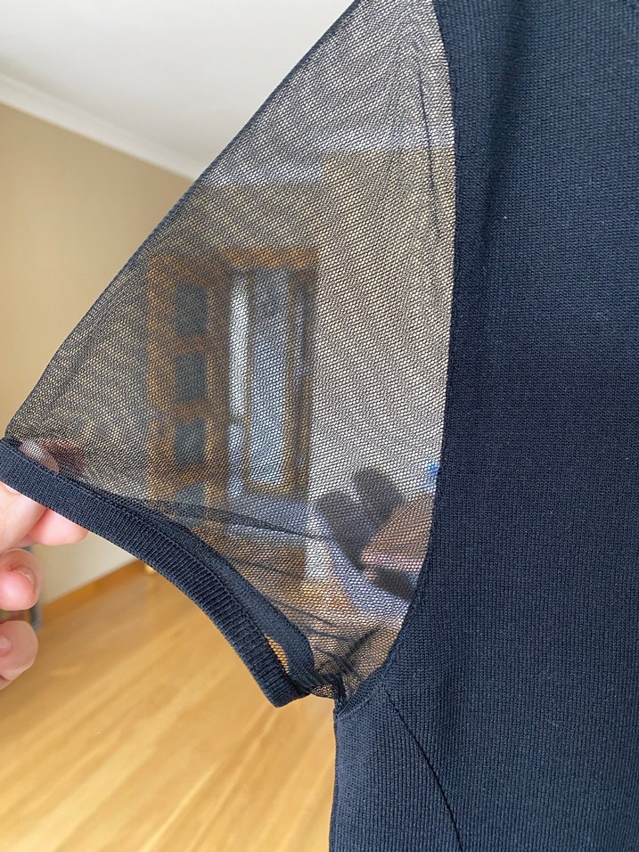 Siyah Midi triko Elbise - Görsel 3