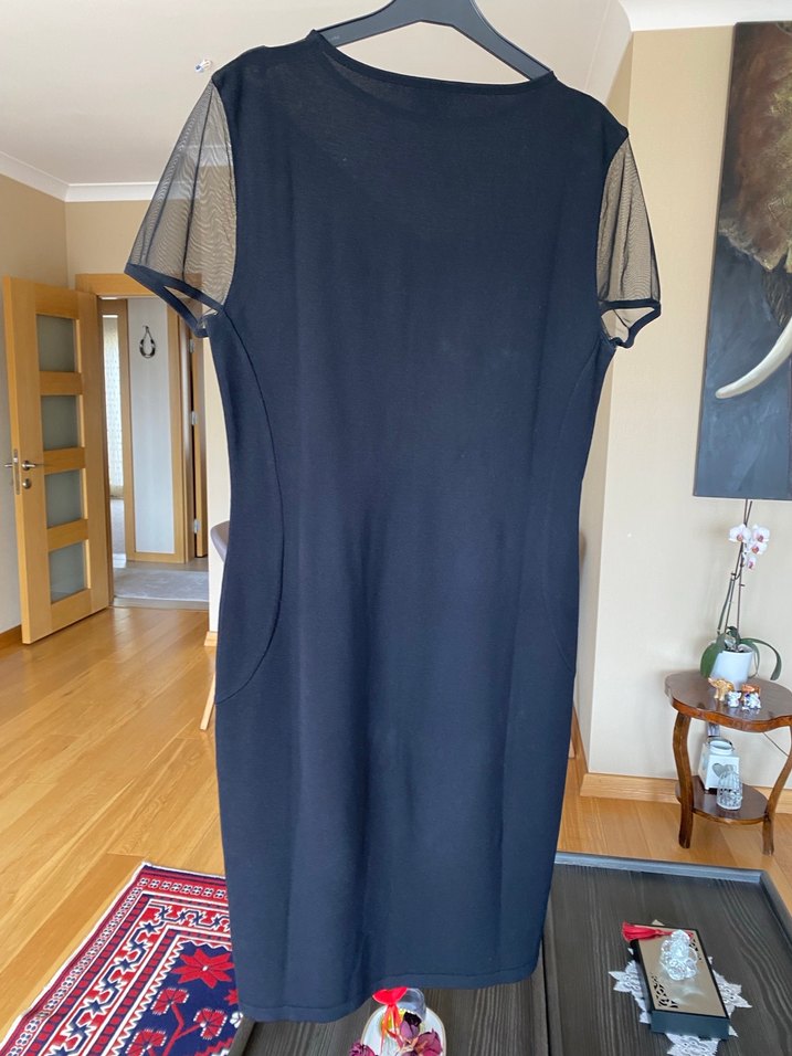 Siyah Midi triko Elbise - Görsel 5