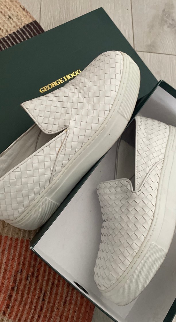 George hogg orginal beyaz  Deri Platform Kadın Spor Ayakkab - Görsel 3