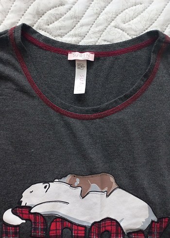 s Beden Suwen Uzun Kollu Pijama Takımı