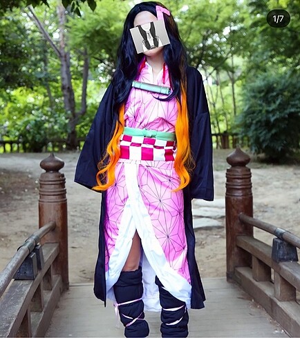 Nezuko cosplay peruk