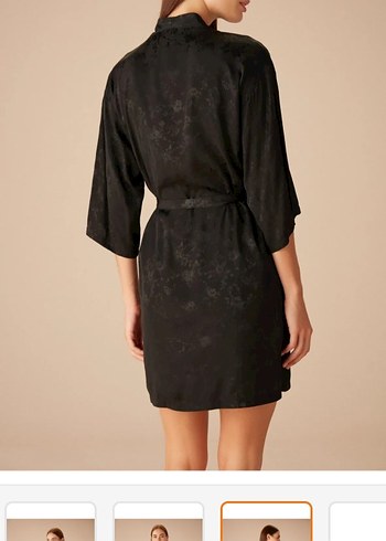 Suwen marka Parlak siyah Kadın Sabahlık - Görsel 4