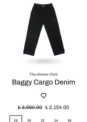 Aperith marka Siyah Baggy Kargo Denim Pantolon
