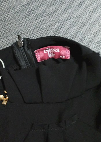 kolye Detaylı Siyah Uzun Kollu,Tunik, yazlık - Görsel 3