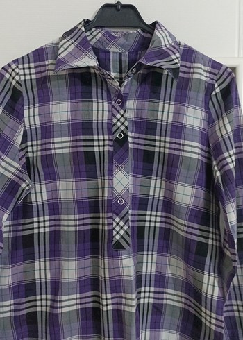 Mor Kareli Uzun Kollu tunik - Görsel 4