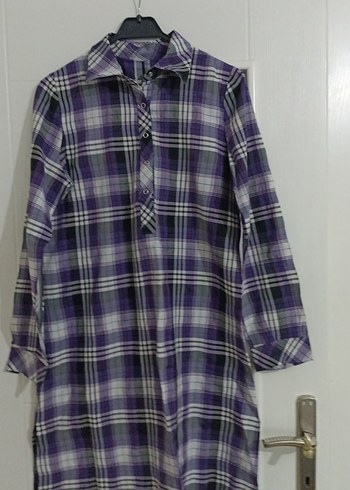 Mor Kareli Uzun Kollu tunik - Görsel 3