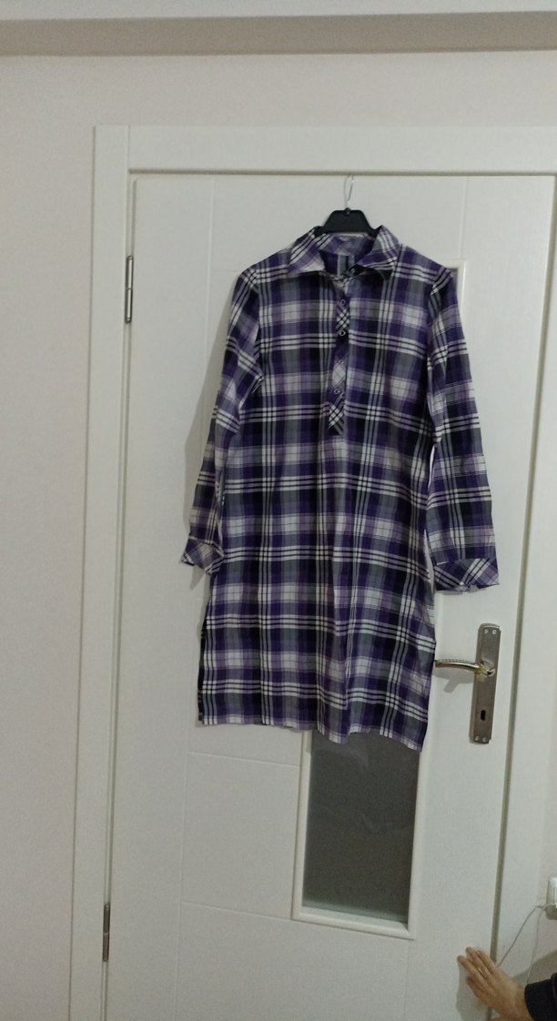 Mor Kareli Uzun Kollu tunik - Görsel 2