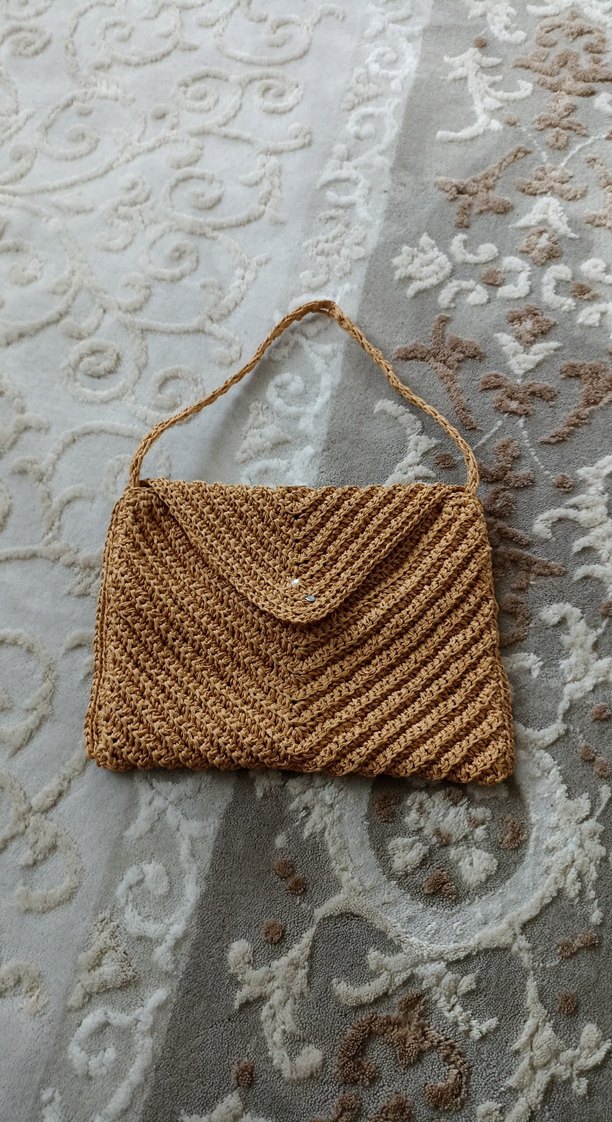 Bej Örgü Kadın Çanta - Görsel 3