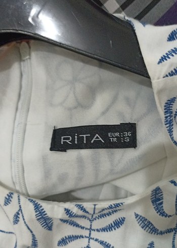 Mavi Baskılı Uzun Bohem Elbise - Görsel 5