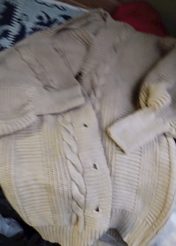 Gri Bohem Tarz Örgü Kadın hırka - Görsel 5