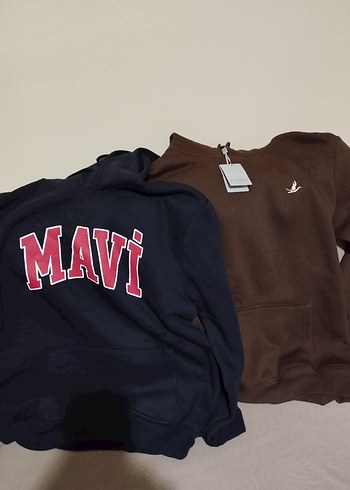 Kahverengi Kadın Sweatshirt Kapşonlu - Görsel 4