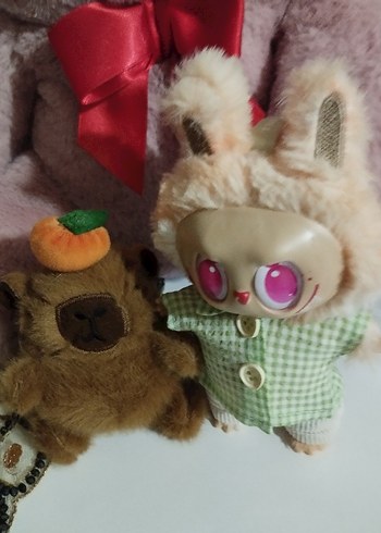 Pastel Pembe Peluş Oyuncak ikilı tavsan harıc - Görsel 2