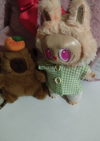 Pastel Pembe Peluş Oyuncak ikilı tavsan harıc - Görsel 3