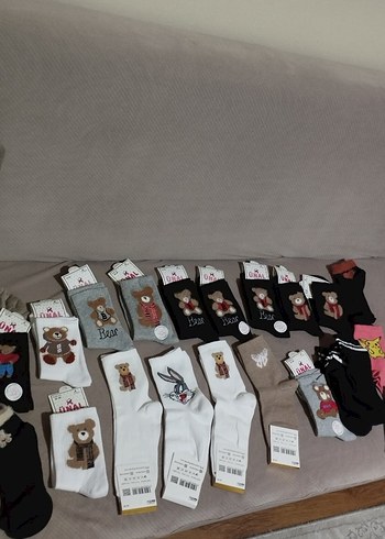 fıyat sorunuz Nakışlı Ayıcık Desenli Triko Çorap - Görsel 6