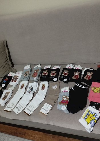 fıyat sorunuz Nakışlı Ayıcık Desenli Triko Çorap - Görsel 4