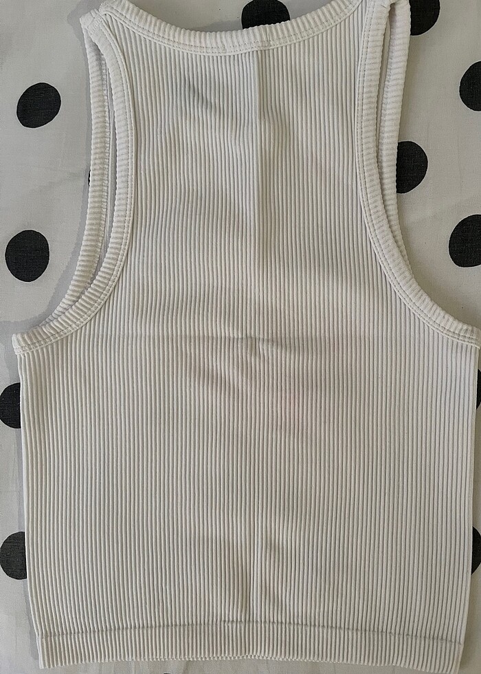 Stradivarius 34 beden beyaz kolsuz crop - Görsel 3