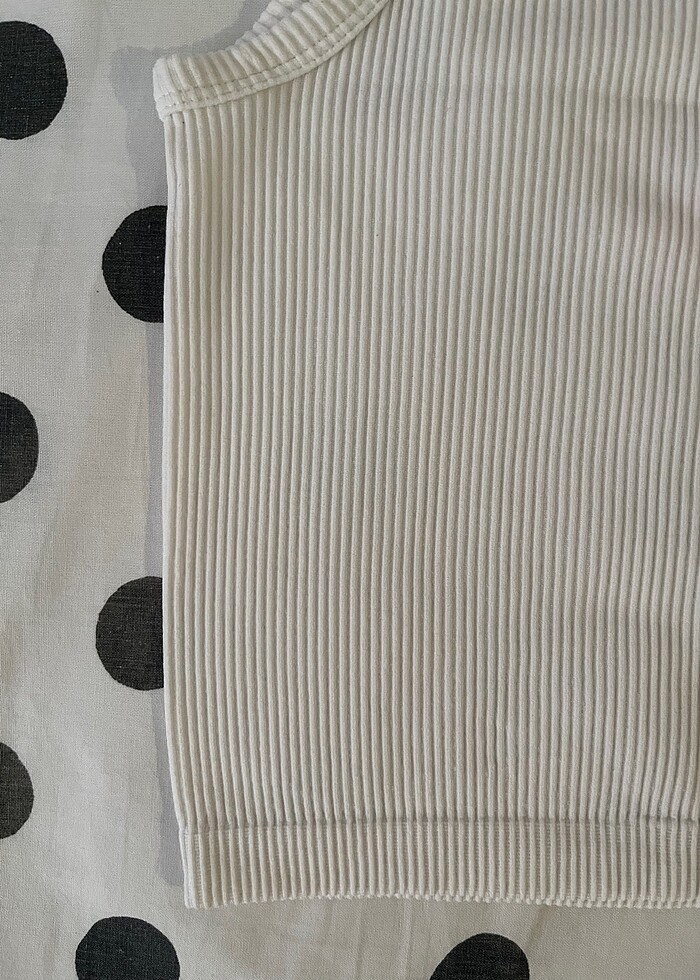 Stradivarius 34 beden beyaz kolsuz crop - Görsel 4