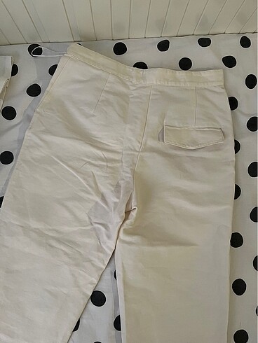 xs Beden beyaz Renk Zara 34 beden krem kumaş pantolon