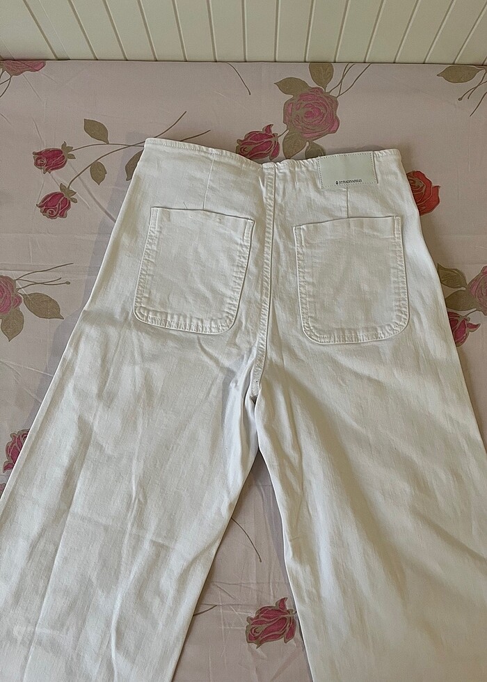 Stradivarius 38 beden beyaz bol pantolon - Görsel 5
