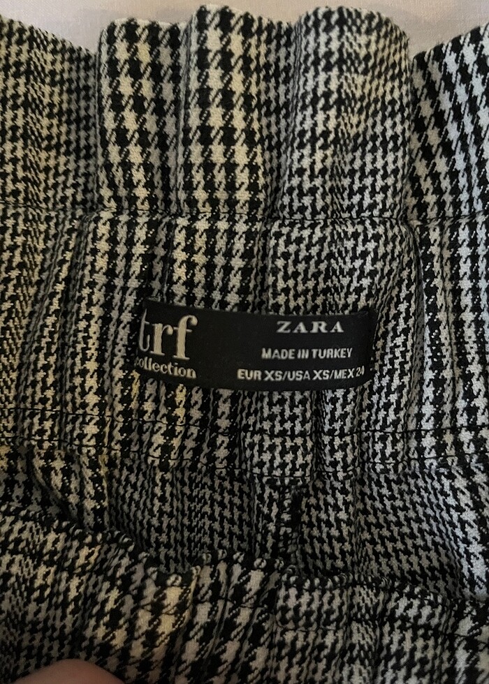 Zara 34 beden desenli bel detaylı pantolon - Görsel 4