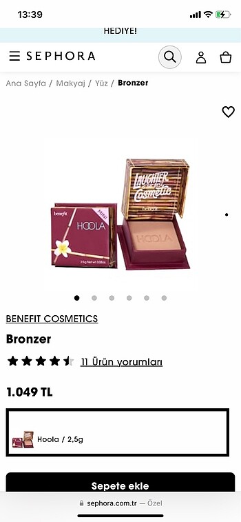 Benefit Cosmetics benefit hoola mini bronzer