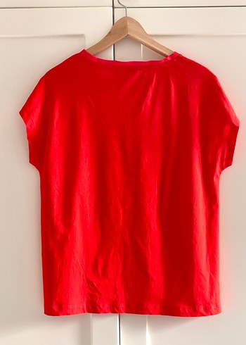 Network V Yaka Nar çiçeği Kadın Bluz - Görsel 3