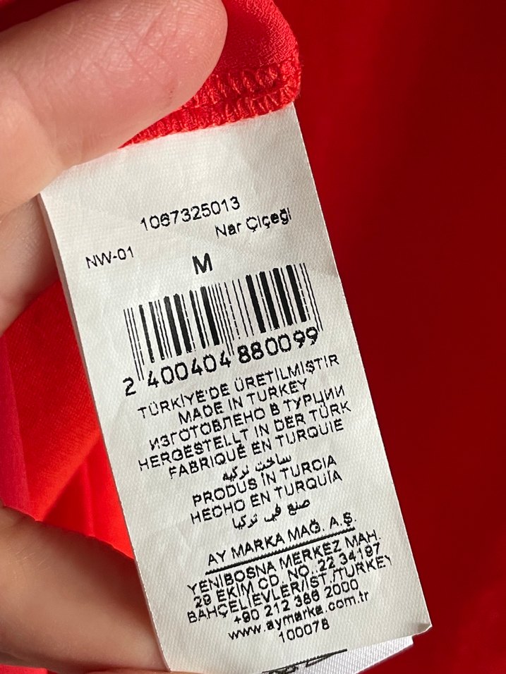 Network V Yaka Nar çiçeği Kadın Bluz - Görsel 4