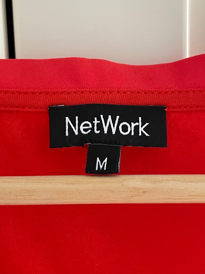 Network V Yaka Nar çiçeği Kadın Bluz - Görsel 2