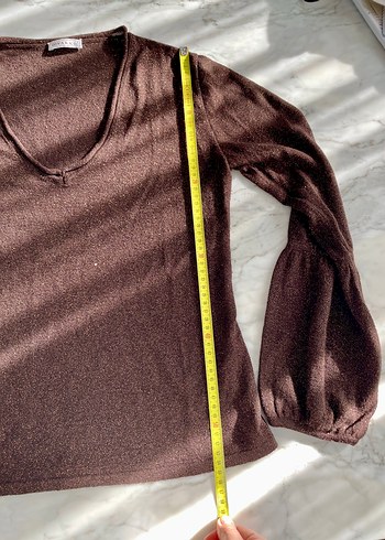 Vakko VYaka Kahverengi simli Triko kazak - Görsel 7