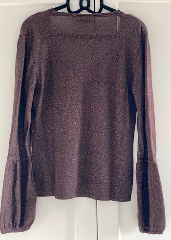 Vakko VYaka Kahverengi simli Triko kazak - Görsel 5