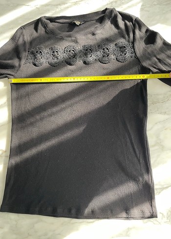 Massimo Dutti dantel detaylı ince triko - Görsel 7