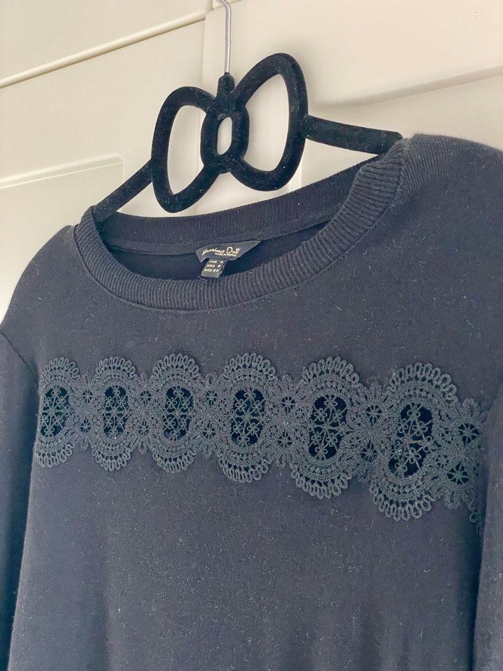 Massimo Dutti dantel detaylı ince triko - Görsel 2