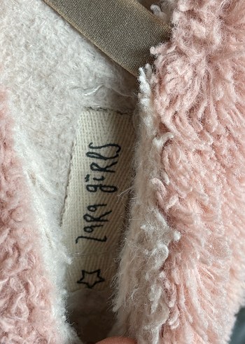 Zara Kız Çocuk Pembe Peluş Ev Terliği - Görsel 5
