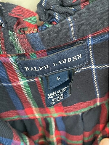 6 Yaş Beden çeşitli Renk Ralph Lauren Kız Çocuk Ekoseli Elbise