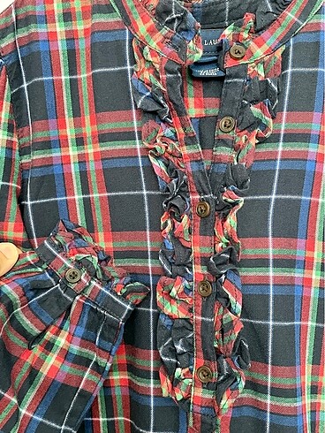 6 Yaş Beden Ralph Lauren Kız Çocuk Ekoseli Elbise