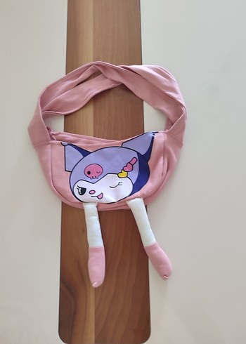 3 Yaş Beden pembe Renk kuromı baskılı çantalı takım