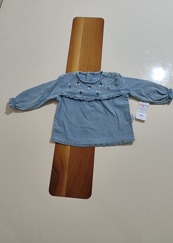 çiçek baksılı kot bebek takımı - Görsel 3