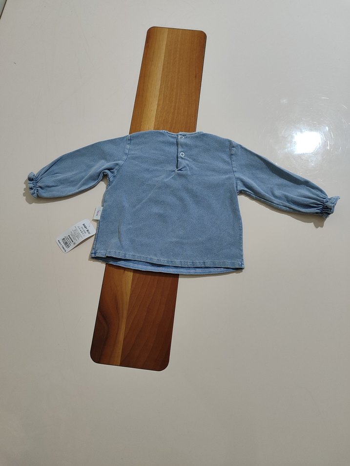 çiçek baskılı kot bebek takımı - Görsel 4