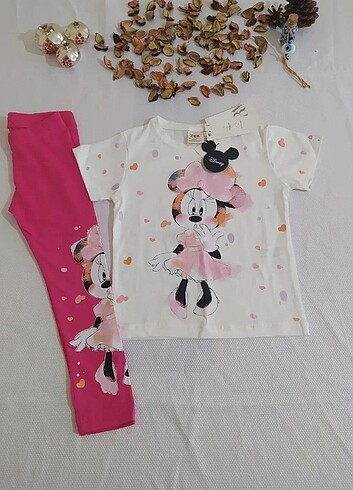 Minnie baskılı taytlı takim