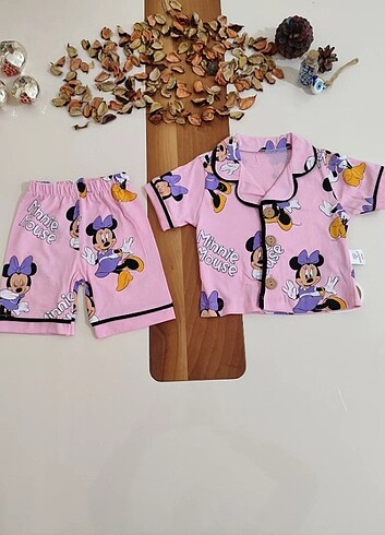 Minnie baskılı bebek pijama takımı