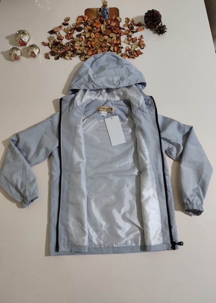 Yazılı kapşonlu unisex yağmurluk - Görsel 2